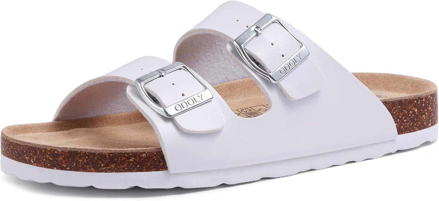 ODOLY Unisex Cork Footbed Slide Sandal, Arch Support Summer Outdoor Sandals with Adjustable Buckl... | Amazon (US)
