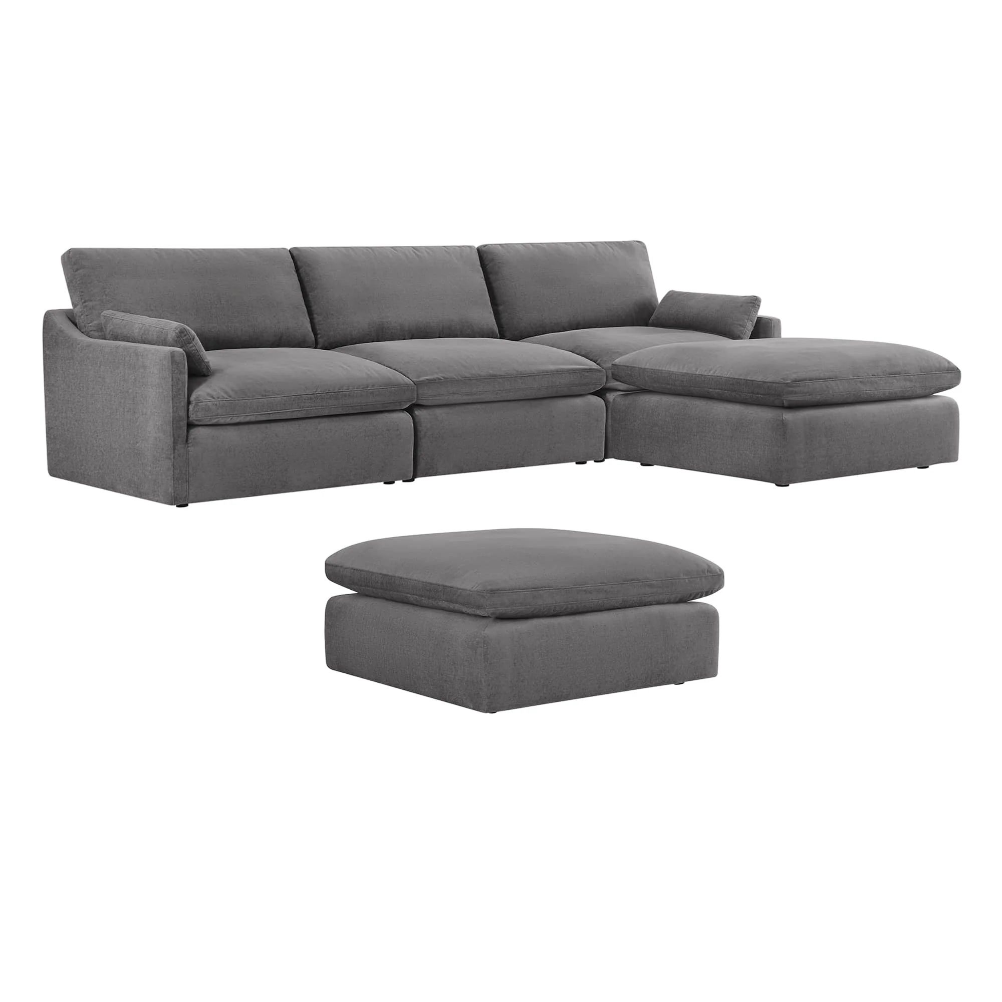 Kenna Modular 4-Piece Ottoman Sectional | Flexible & Functional Seating | Chita