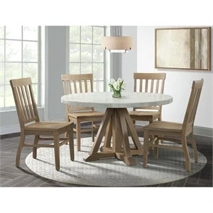 Bowery Hill Mid-Century Round 5PC Dining Set-Table & Four Chairs | Cymax