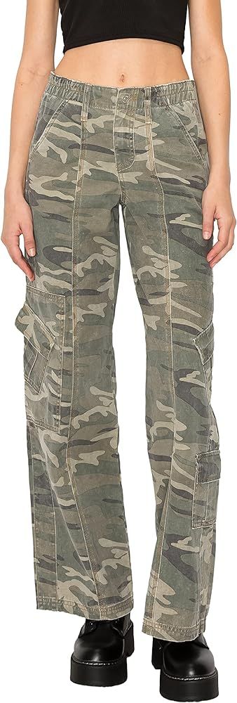 Cali1850 Women’s Y2K Cargo Pants – Mid Rise Loose Wide Leg Baggy Casual Streetwear Trousers | Amazon (US)