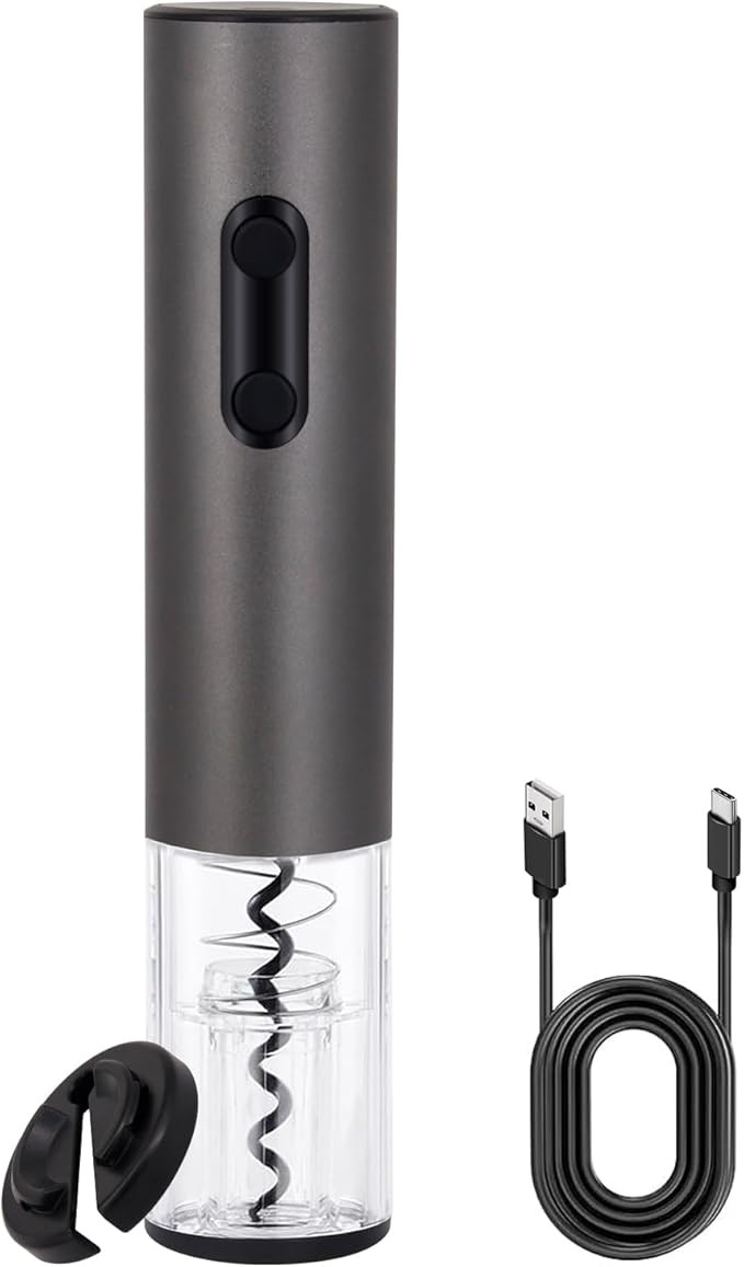 Electric Wine Opener，Rechargeable Automatic Wine Corkscrew with Foil Cutter，Type-C Charging W... | Amazon (US)