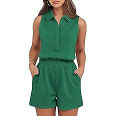 ANRABESS Romper for Womens 2026 Summer Dressy Casual Sleeveless V Neck One Piece Short Jumpsuit L... | Amazon (US)