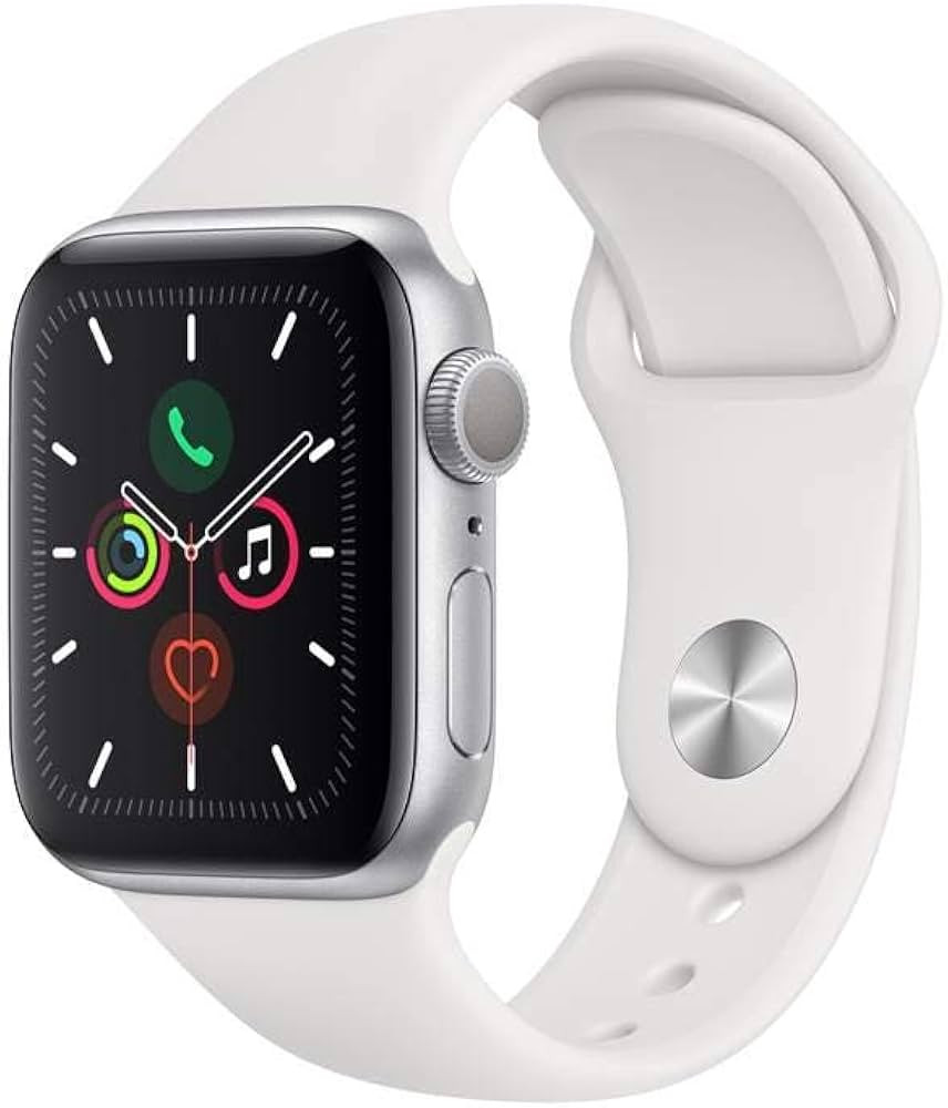 Apple Watch Series 4 (GPS, 44MM) - Silver Aluminum Case with White Sport Band (Renewed) | Amazon (US)