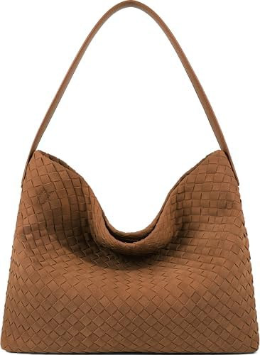 Suede Purses Bag for Women, Top Handle Shoulder Bag Vegan Leather Hobo Bag Slouchy Travel Tote Ba... | Amazon (US)