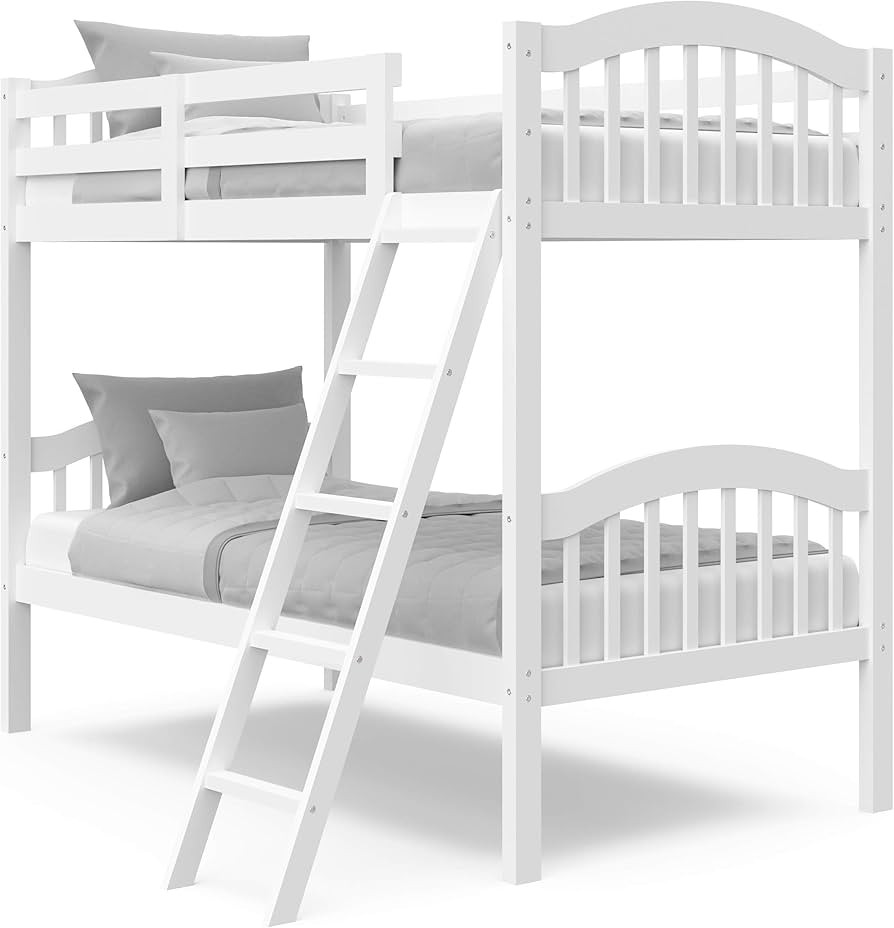 Storkcraft Long Horn Twin-Over-Twin Bunk Bed (White) - GREENGUARD Gold Certified, Converts to 2 i... | Amazon (US)