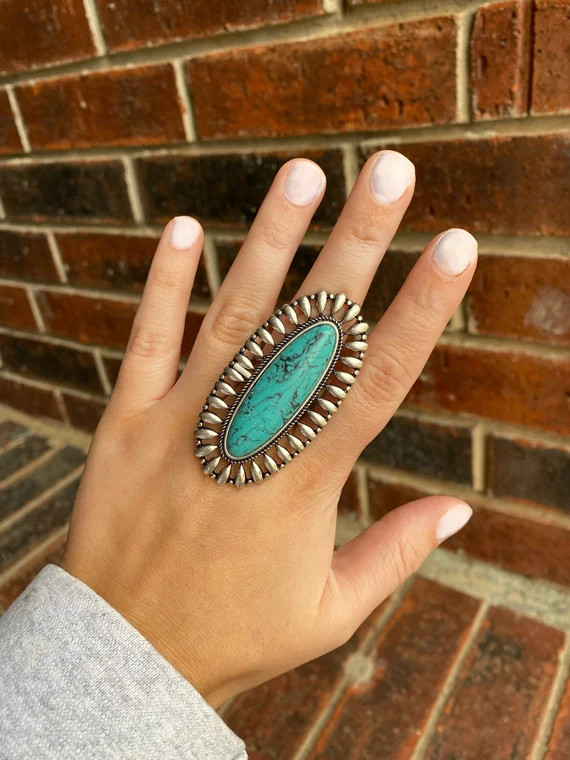 Concho Stone Adjustable Ring | Etsy | Etsy (US)