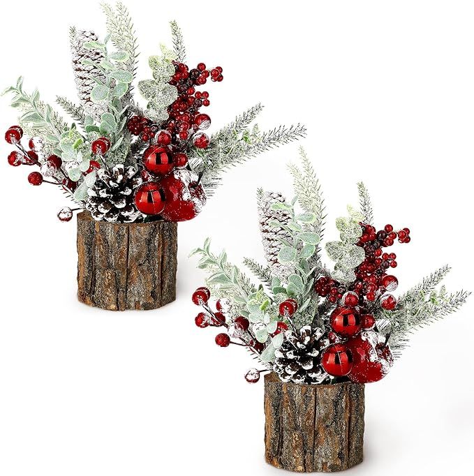 Small Christmas Tree Tabletop Artificial Mini Christmas Tree Decorations with Holiday Ornaments R... | Amazon (US)