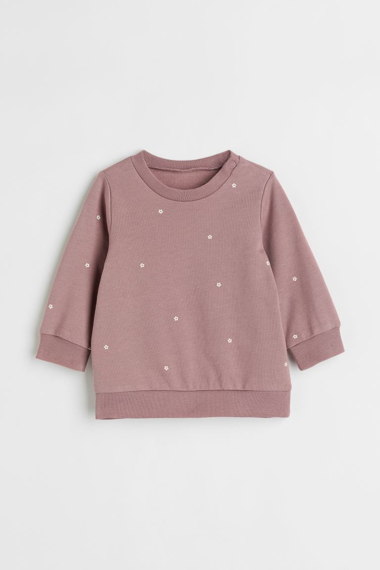 Long-sleeved sweatshirt in soft, organic cotton fabric. Snap fastener on one shoulder (sizes 2 - ... | H&M (US)