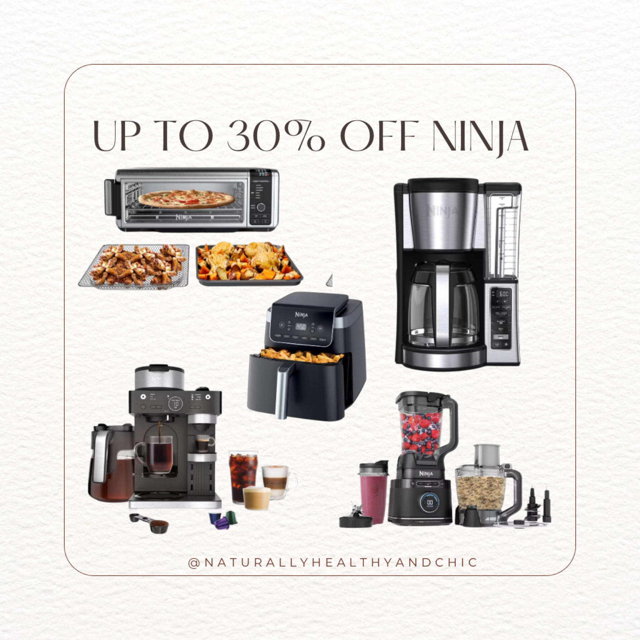 Up to 30% off ninja. Coffee pot. Coffee maker. Single serve. Keurig. Kcups. Expresso. Latte. Air fryer. Blender. Toaster oven. 

#LTKHome #LTKSaleAlert #LTKFamily