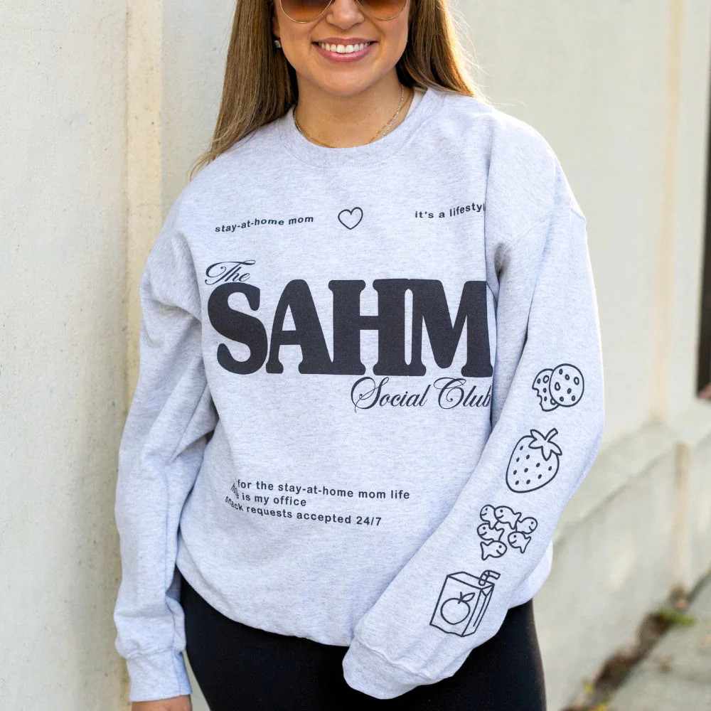 'Stay At Home Mom Social Club' Crewneck Sweatshirt | United Monograms