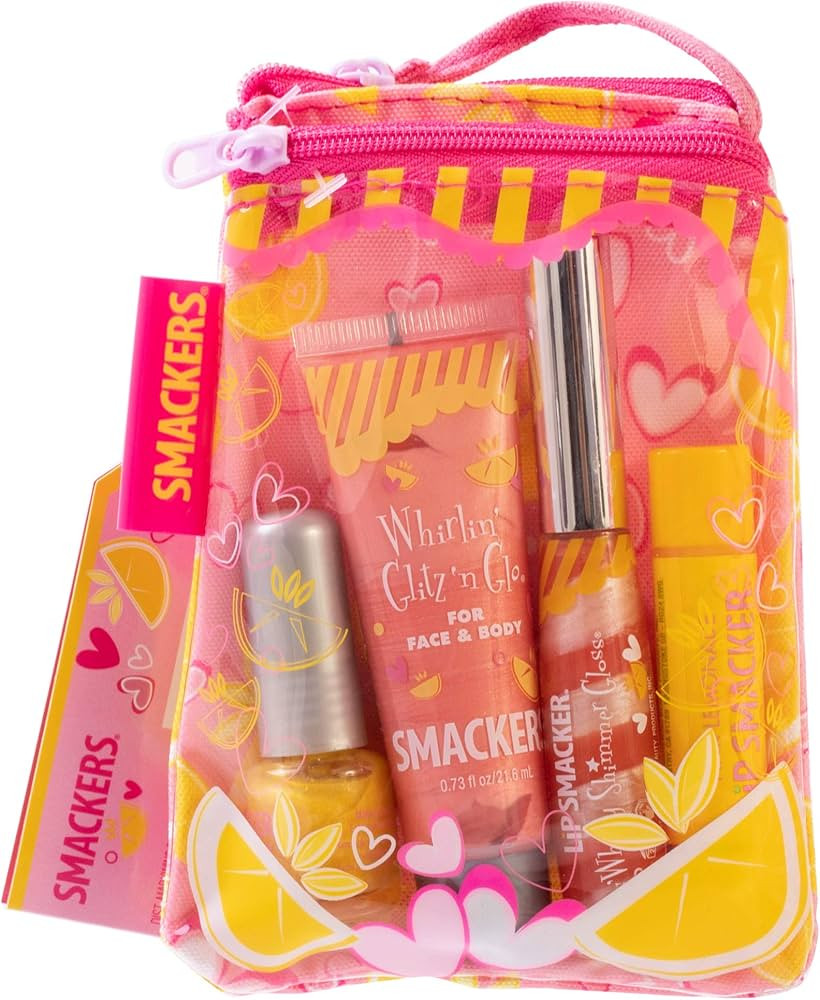 Lip Smacker Pink Lemonade Glam Bag Makeup Set for Girls | Lip Balm, Lip Gloss, Nail Polish, & Lot... | Amazon (US)