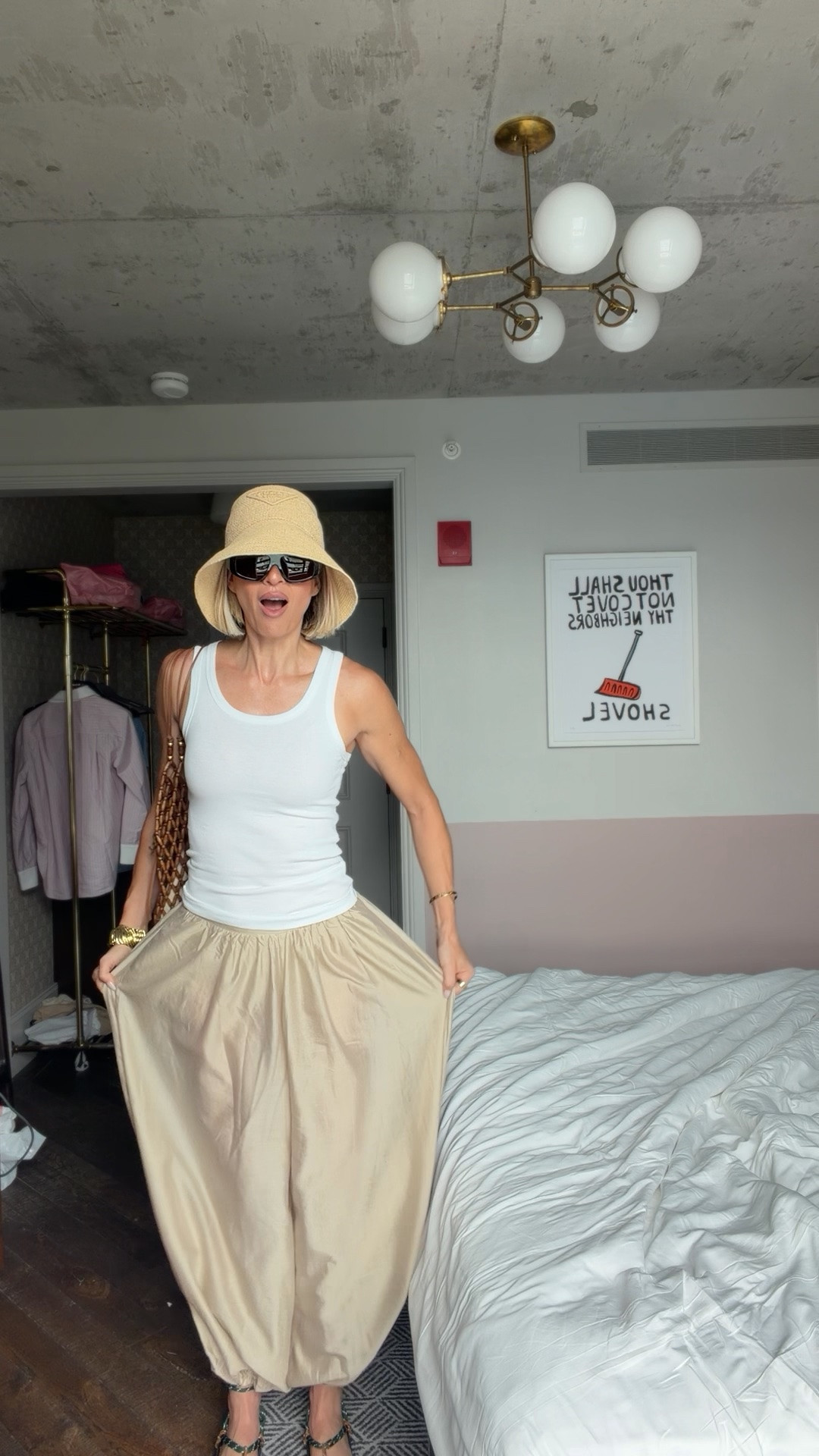 Wearing a small in the tank. The pants run a little big. I bought my usual size and they’re a bit roomy, maybe consider sizing down one size. Sandals run TTS. ￼

#LTKootd #LTKTravel #LTKSeasonal