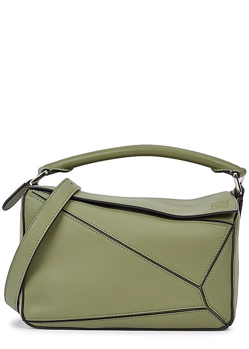 Puzzle small green leather cross-body bag | Harvey Nichols (Global)