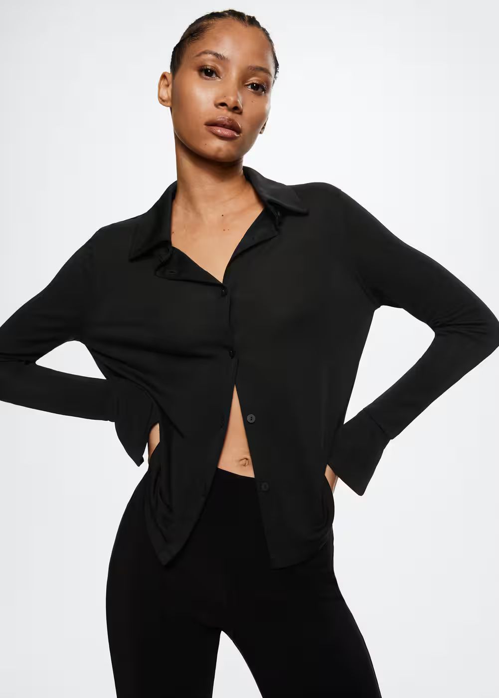 Shirt with slit sleeves | MANGO (US)