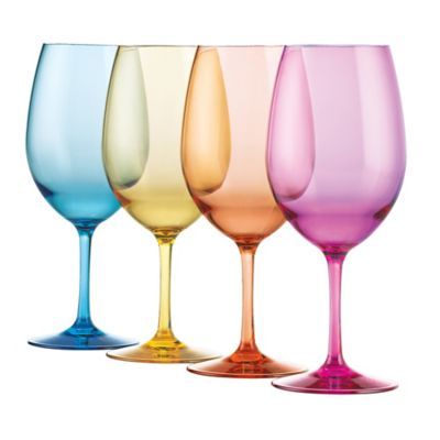 Wine Enthusiast Mixed Color Wine Glasses (Set of 4) | Bed Bath & Beyond