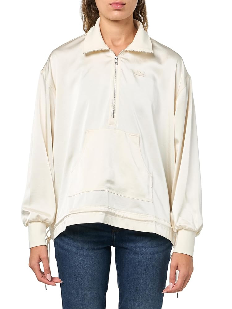 Lacoste Women's High Zipped Neck Oversized Popover Jacket | Amazon (US)