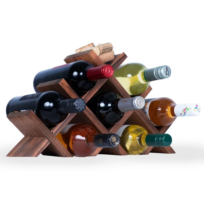 Colell 8 Bottle Solid Wood Tabletop Wine Bottle Rack in Walnut | Wayfair North America