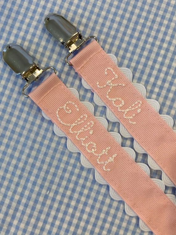 Monogrammed Pacifier Clip Holder Embroidered Name Personalized | Etsy | Etsy (US)