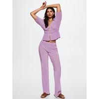 Mango Straight Design Trousers - Lilac | Very (UK)