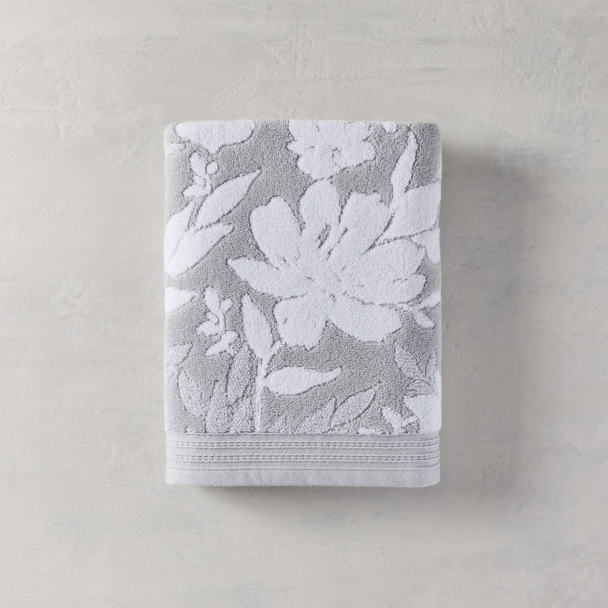 Soft Silver Floral Bath, Better Homes & Gardens Signature Soft Towel Collection | Walmart (US)