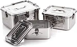 Stainless Steel Rectangular Food Storage kimchi container (3set) | Amazon (US)