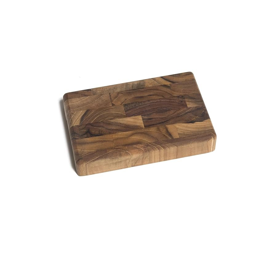 Lipper International 7217 Teak 6" End Grain Cutting Board with Cut Out Handles | Amazon (US)