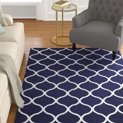 Hershman Tufted Blue/White Rug Charlton Home® Rug Size: 1'8" x 2'10 | Wayfair North America