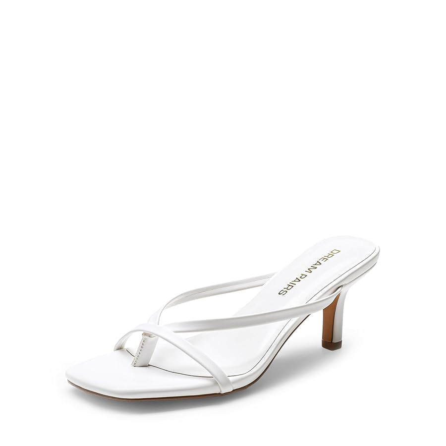 DREAM PAIRS Heels for Women Flip Flops Kitten Low Heels Open Square Toe Thong Heeled Sandals, Fas... | Amazon (US)