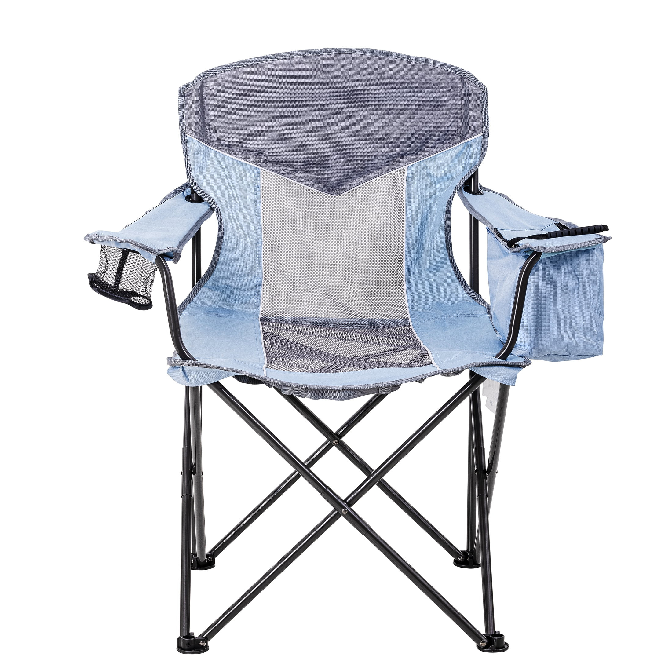 Ozark Trail Oversized Mesh Camp Chair with Cooler, Blue/Aqua and Grey, Adult | Walmart (US)