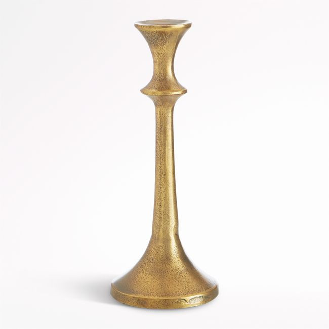 Emmett Antique Brass Taper Candle Holder 9.25 | Crate & Barrel