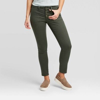 Women's Mid-Rise Skinny Jeans - Universal Thread™ Olive | Target