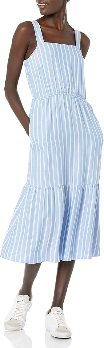 Amazon Essentials Women's Fluid Twill Tiered Midi Summer Dress | Amazon (US)