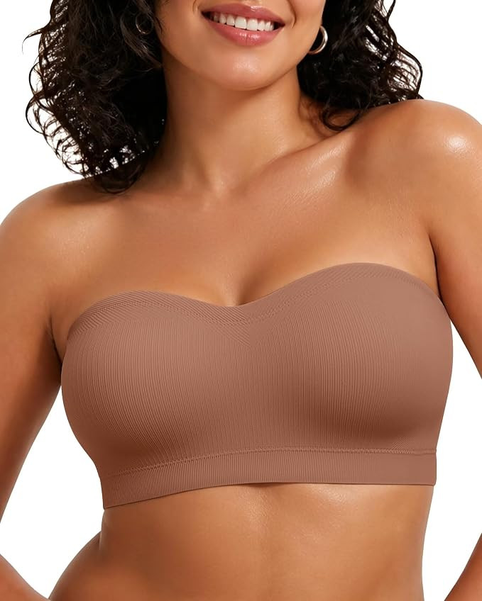 Vertvie Strapless Bra Wireless Push Up Bandeau S-Large Breast | Amazon (US)
