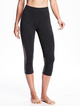 Go-Dry Color-Block Cropped Yoga Pants for Women | Old Navy US