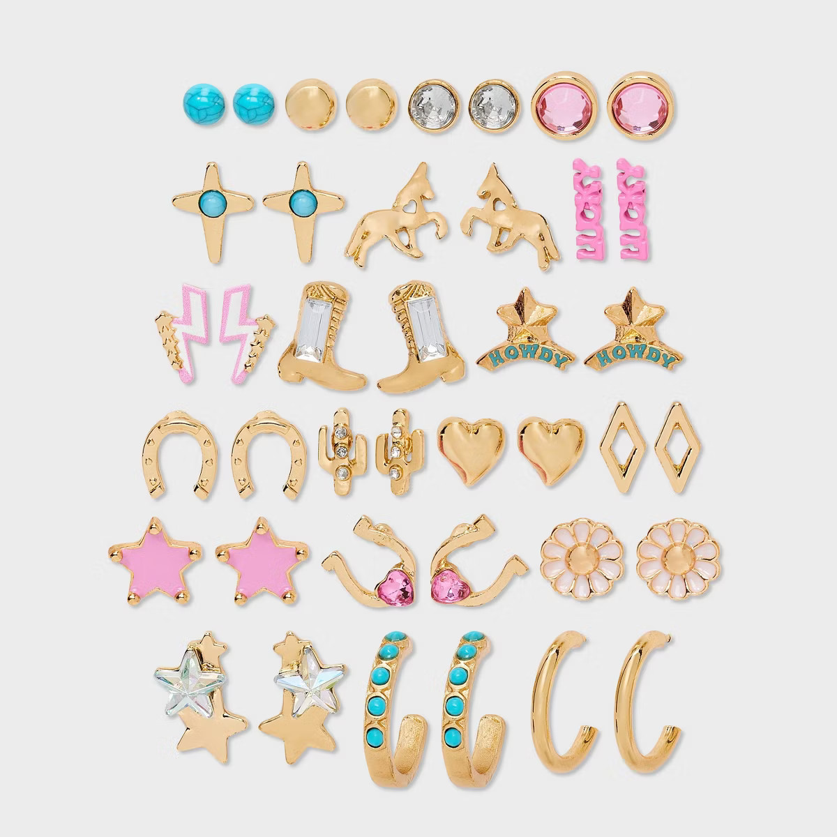 Girls' 20pk Western Cowgirl Earring Set - art class™ | Target