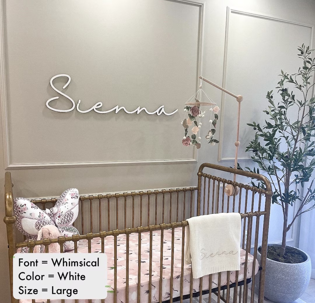 Baby Name Sign Cutout | Name Cut Out | Personalized Name Sign | Above the Crib Sign | Large Custo... | Etsy (US)