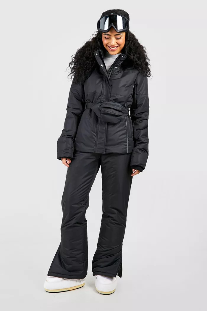 Faux Fur Trim Ski Jacket With Matching Bag | Boohoo.com (UK & IE)