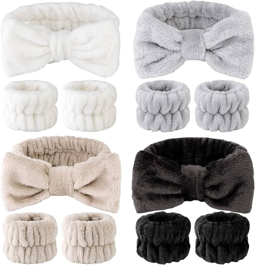 12PCS Spa Headband and Wrist Towel for Washing Face Set Cute Soft Microfiber Skincare Headband fo... | Amazon (US)