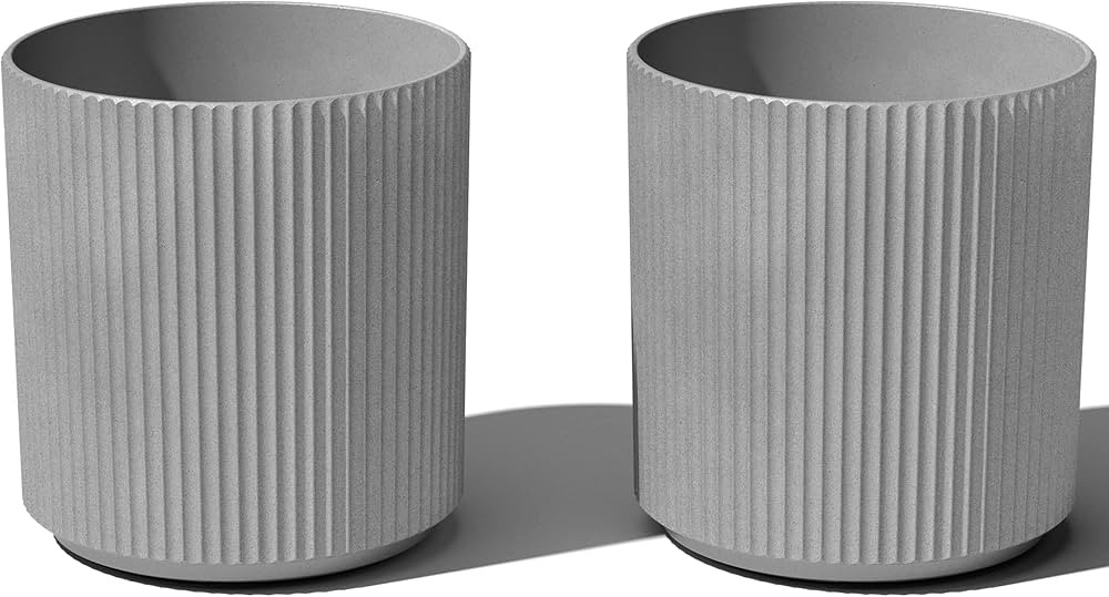 Veradek Round Demi Planter Pots for Indoor/Outdoor Garden Use | Made from Plastic - Concrete Mix ... | Amazon (US)