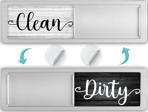 Dishwasher Magnet Clean Dirty Sign, Strong Clean and Dirty Magnet for Dishwasher, Universal Dirty or Clean Dishwasher Magnet Indicator, Clean/Dirty Farmhouse Dark Wood Dish Wash Sign Magnet | Amazon (US)