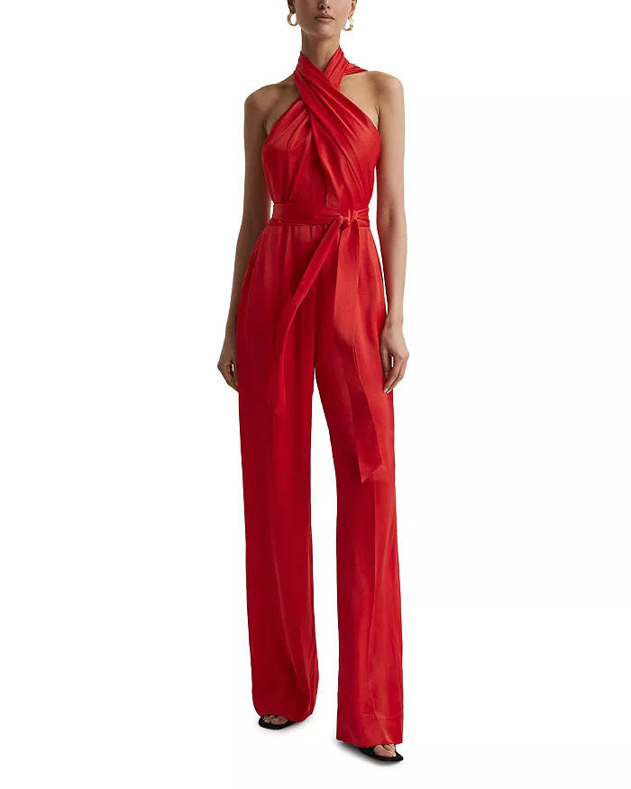 Jules Satin Halter Jumpsuit | Bloomingdale's (US)