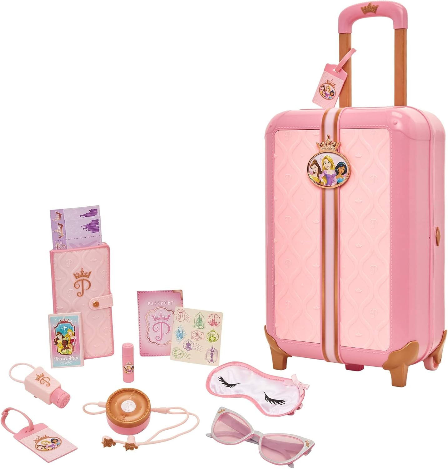 Disney Princess Travel Suitcase Play Set for Girls with Luggage Tag by Style Collection, 17 Prete... | Amazon (US)