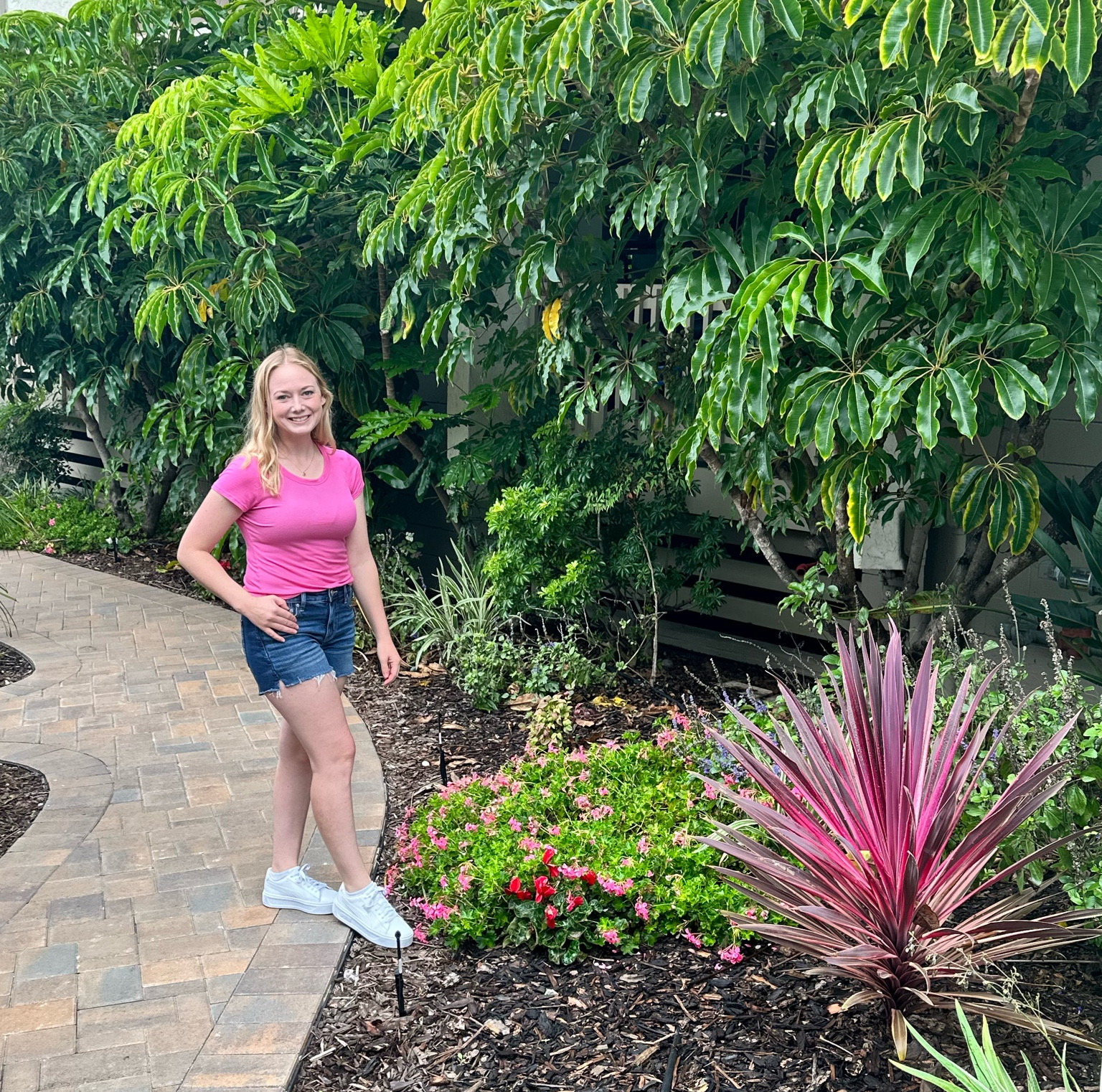 This buttery soft ribbed pink tee is on sale for under $10 (wearing size small). Such a great everyday basic. These midi shorts are also on sale and a great closet staple (wearing a size 6). The white platform sneakers are a favorite of mine. I’ve spent 3 days walking around Legoland in them. Super comfy! (Wearing a size 7) #barbiecore #barbiepink #closetonrepeat #affordablestyle #vacationoutfit 

#LTKfindsunder50 #LTKsalealert #LTKtravel