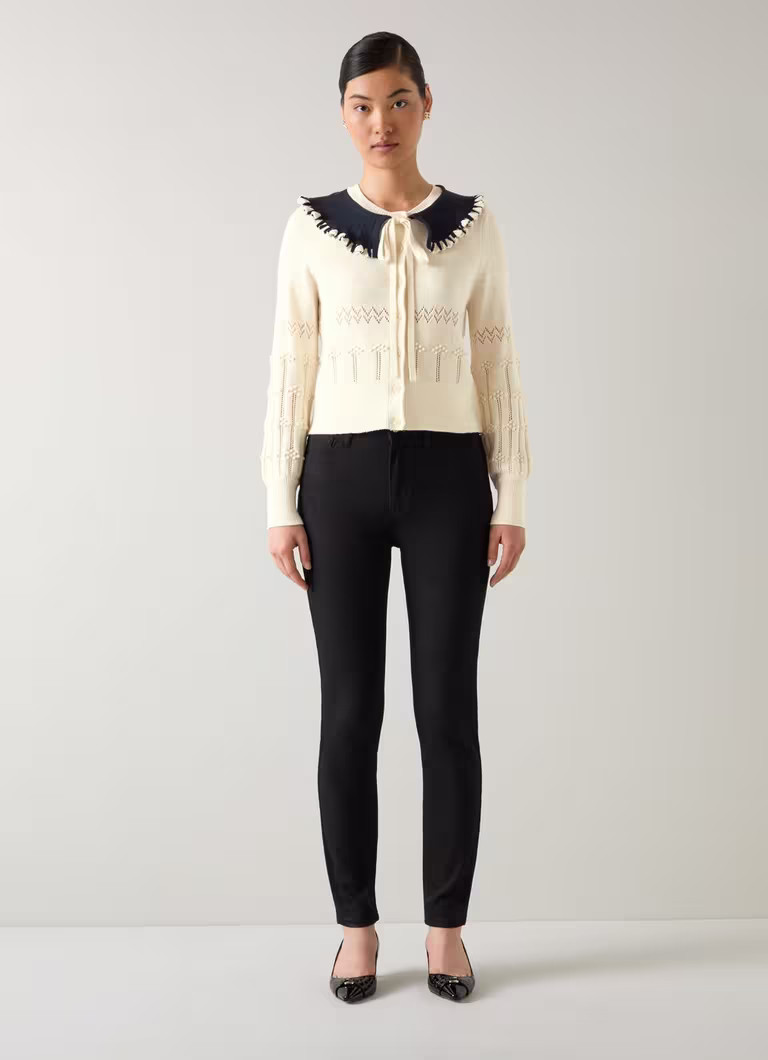 Olivia Cream Muti Frill Collar Cardign | L.K. Bennett (UK)