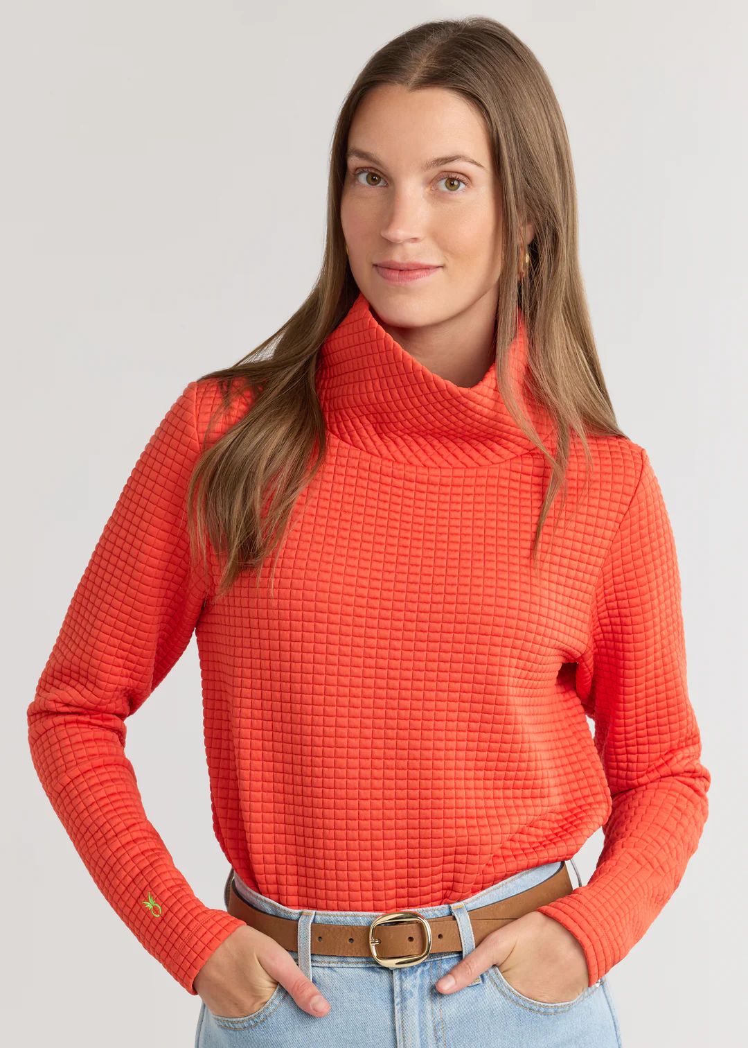 Greenpoint Turtleneck in Waffle (Paprika) | Dudley Stephens