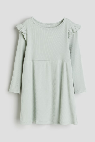 Ribbed Jersey Dress - Dusty pink - Kids | H&M US | H&M (US + CA)