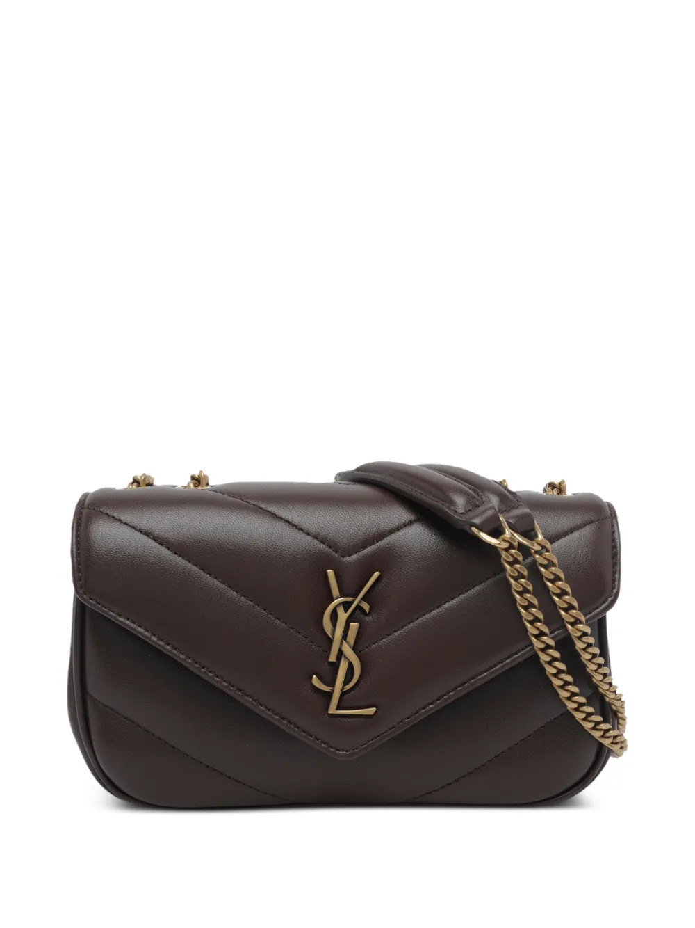 Saint Laurent mini LouLou quilted leather crossbody bag - Brown | Farfetch Global