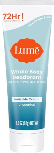 Lume Whole Body Deodorant - Invisible Cream Tube - 72 Hour Odor Control - Aluminum Free, Baking S... | Amazon (US)