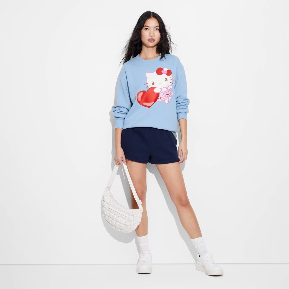 Women's Hello Kitty Heart Graphic Sweatshirt - Blue | Target