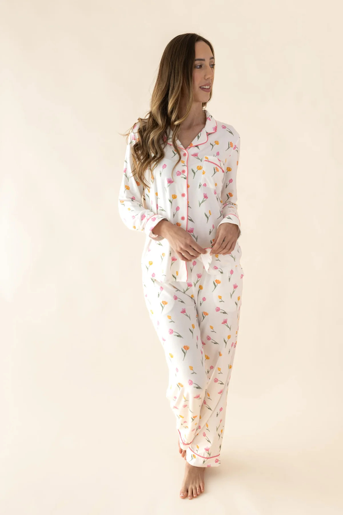 Long-Sleeved Women's Pajama Set in Tulip | Kyte Baby
